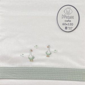 JUEGO DE SABANAS DE CUNA OCAS VERDE D´PEQUES