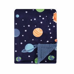 Manta de felpa y sherpa para bebes – PLANETAS
